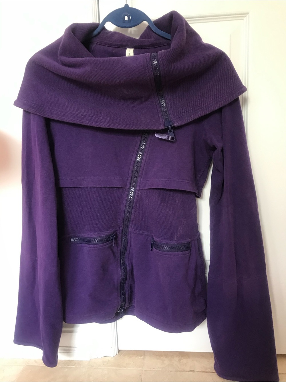 lululemon athletica Deep Purple Asymmetric Funnel Zip Sweater
